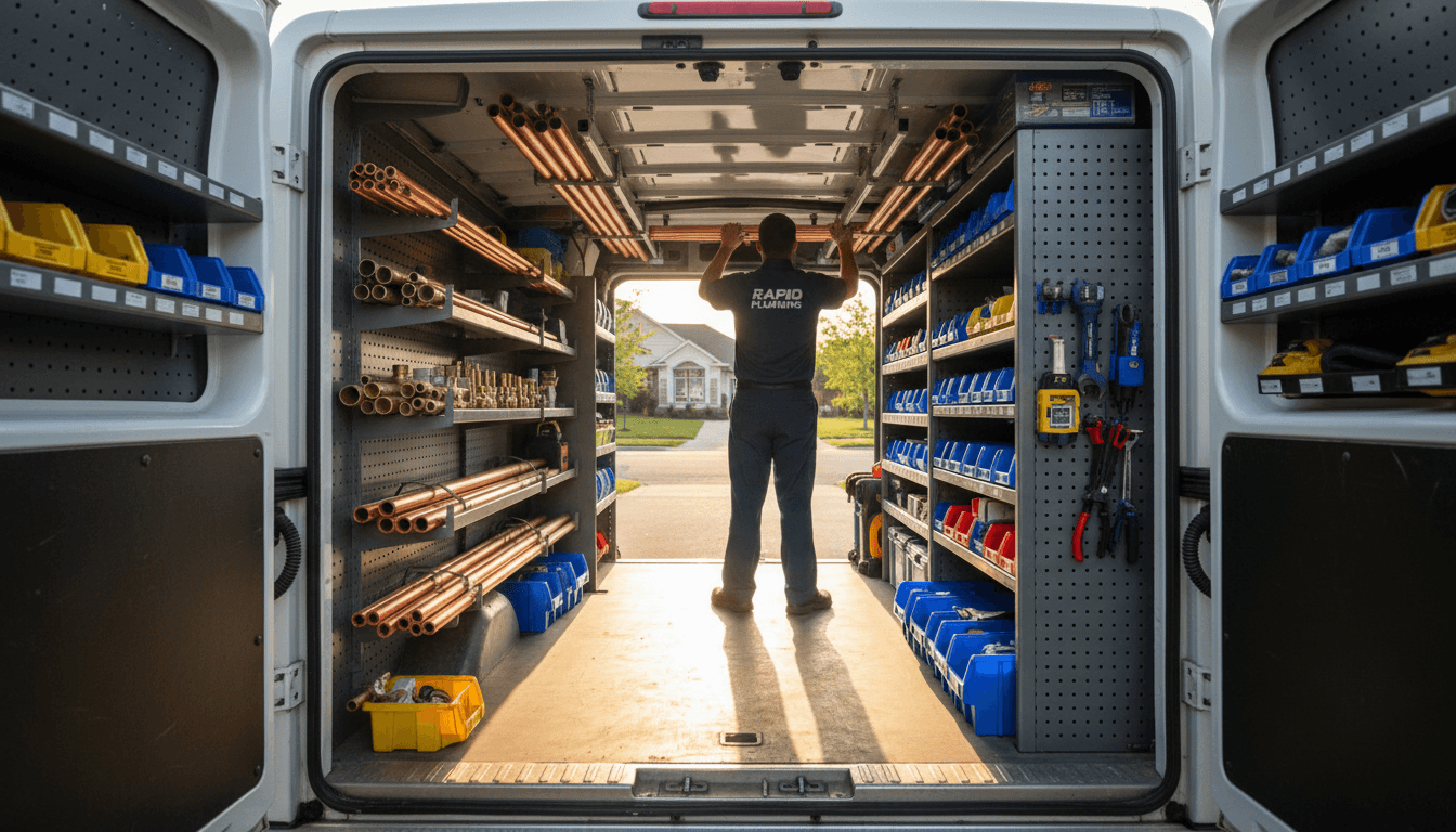 Handyman truck parked outside a home in Salt Lake City